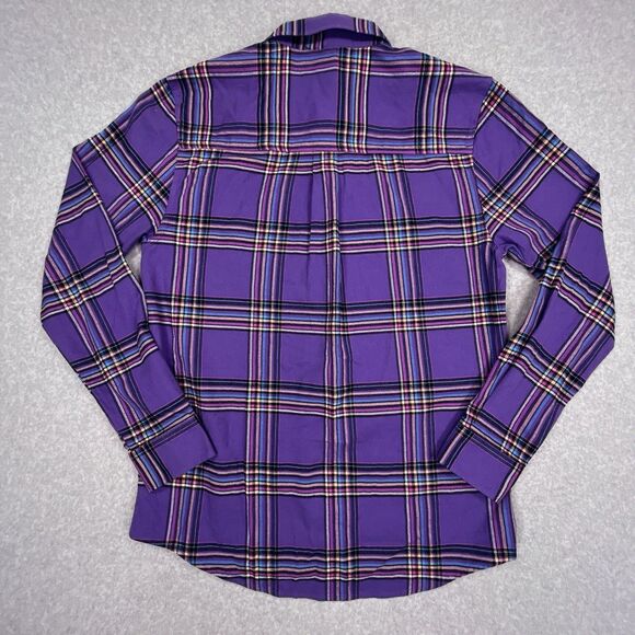 Linus Tech Tips Shirt Mens Small S Purple Plaid Flannel Casual Button Up Gaming - Picture 3 of 10